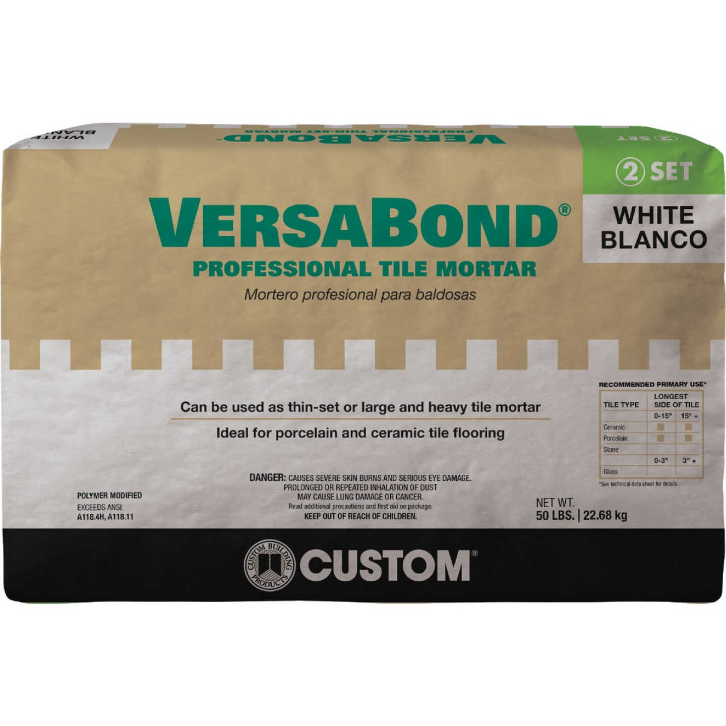 Versabond Custom Building Products VersaBond 50 Lb. White Fortified Thin-Set ...