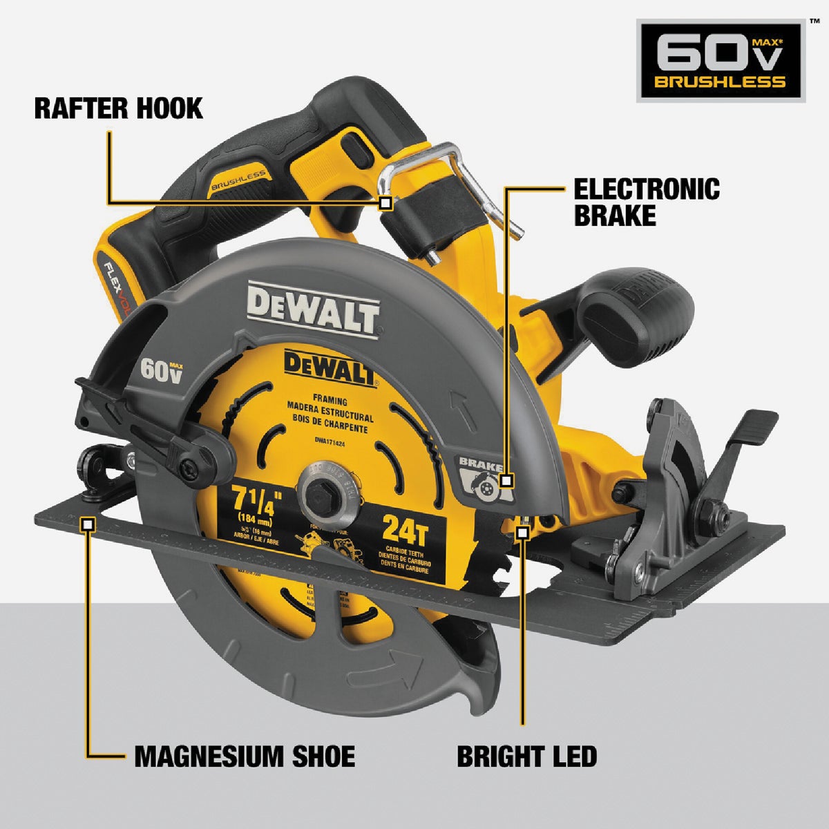 DEWALT FLEXVOLT 60V MAX Brushless 7 1 4 In. Cordless Circular Saw