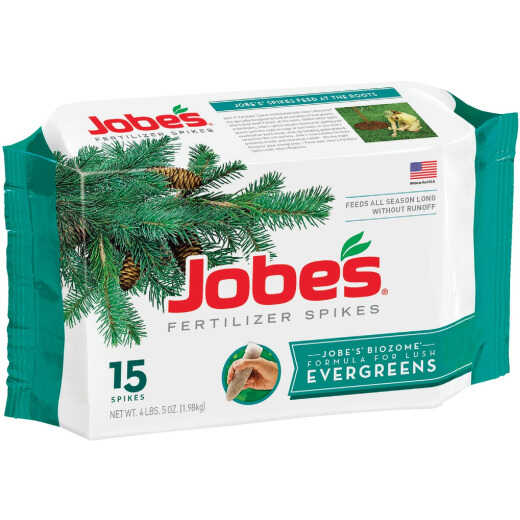 Jobe's Evergreen 13-3-4 Tree & Shrub Fertilizer Spikes (15-Pack)