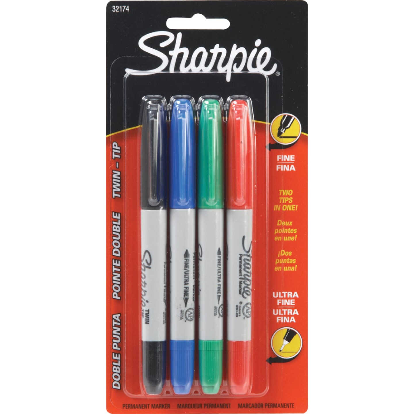 Sharpie Twin Tip Permant Maker - Ultra Fine, Fine Marker Point - 1