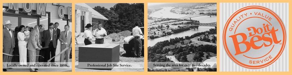 Historical timeline photos with orange border
